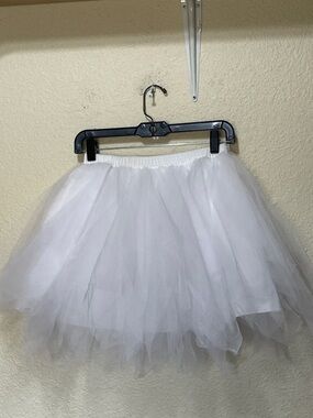 Child's White Tulle Petticoat. Good Condition. 12 Inches Side To Side.
